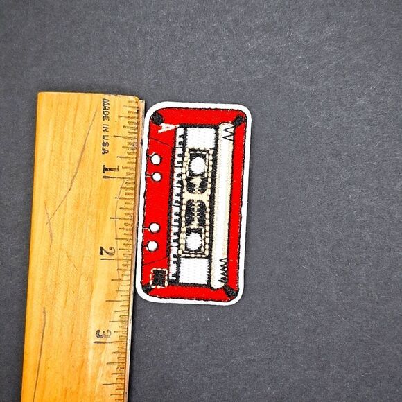 Cassette tape music PLAYER iron on patch diy sew on wearab… - Picture 2 of 2
